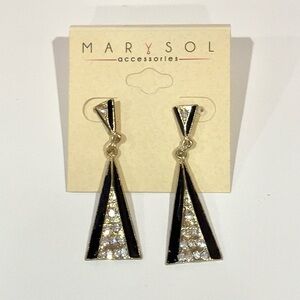 Gold and Black Geometric Earrings